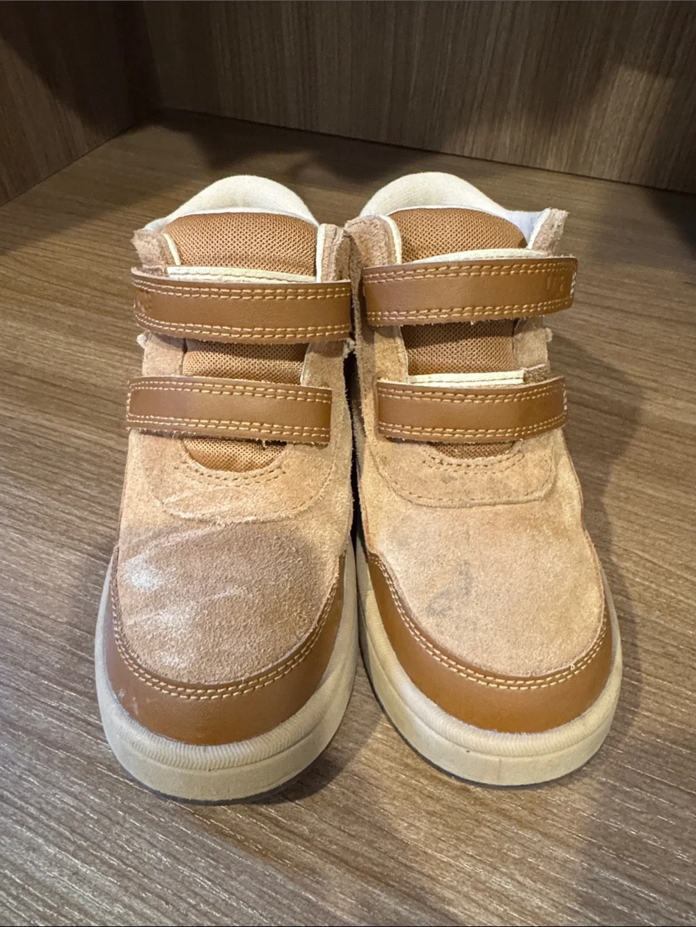 UGG Kids Tan Suede Velcro Boots
